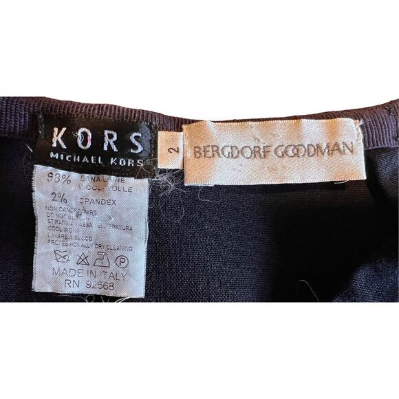 Vintage Michael Kor Bergdorf Goodman lana wool dark navy pencil skirt classic 2 - Picture 5 of 5